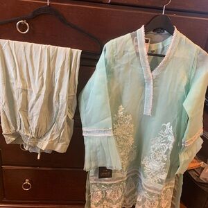 Light Green Embroidered Kurta Set